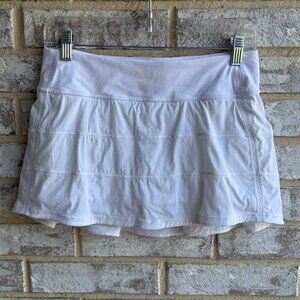 Lululemon Pace Rival Mid-Rise White Skirt/Shorts Women's Size 6